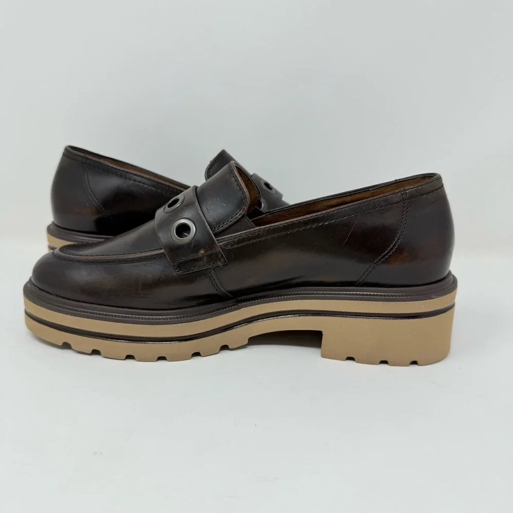 New Paul Green Billie Loafer Tobacco Brushed Leather Sz 7